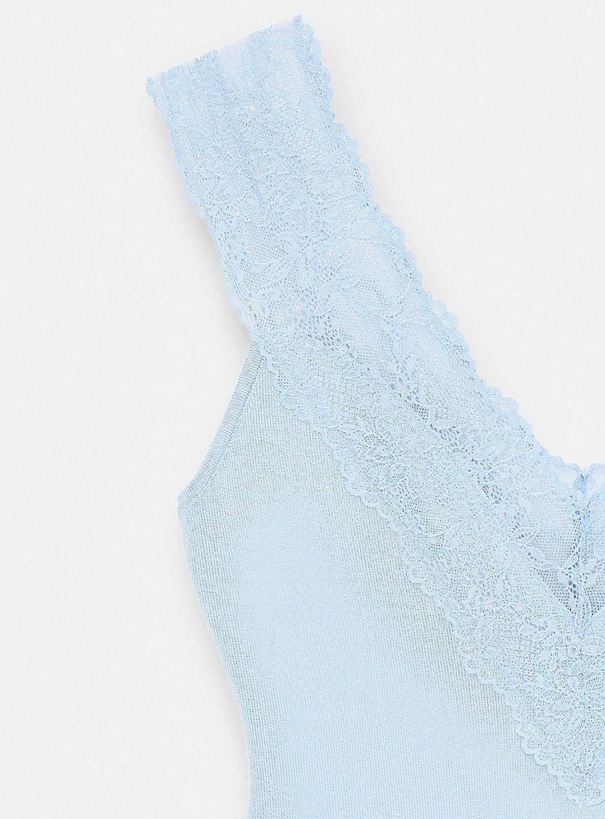 Lace Detail Tank Top - Baby Blue