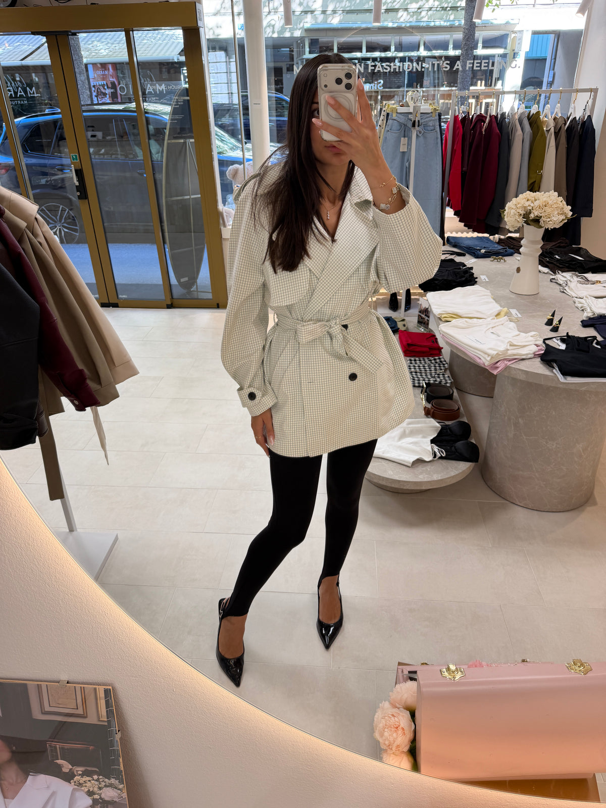 Katerina Trench - Ivory Check-3