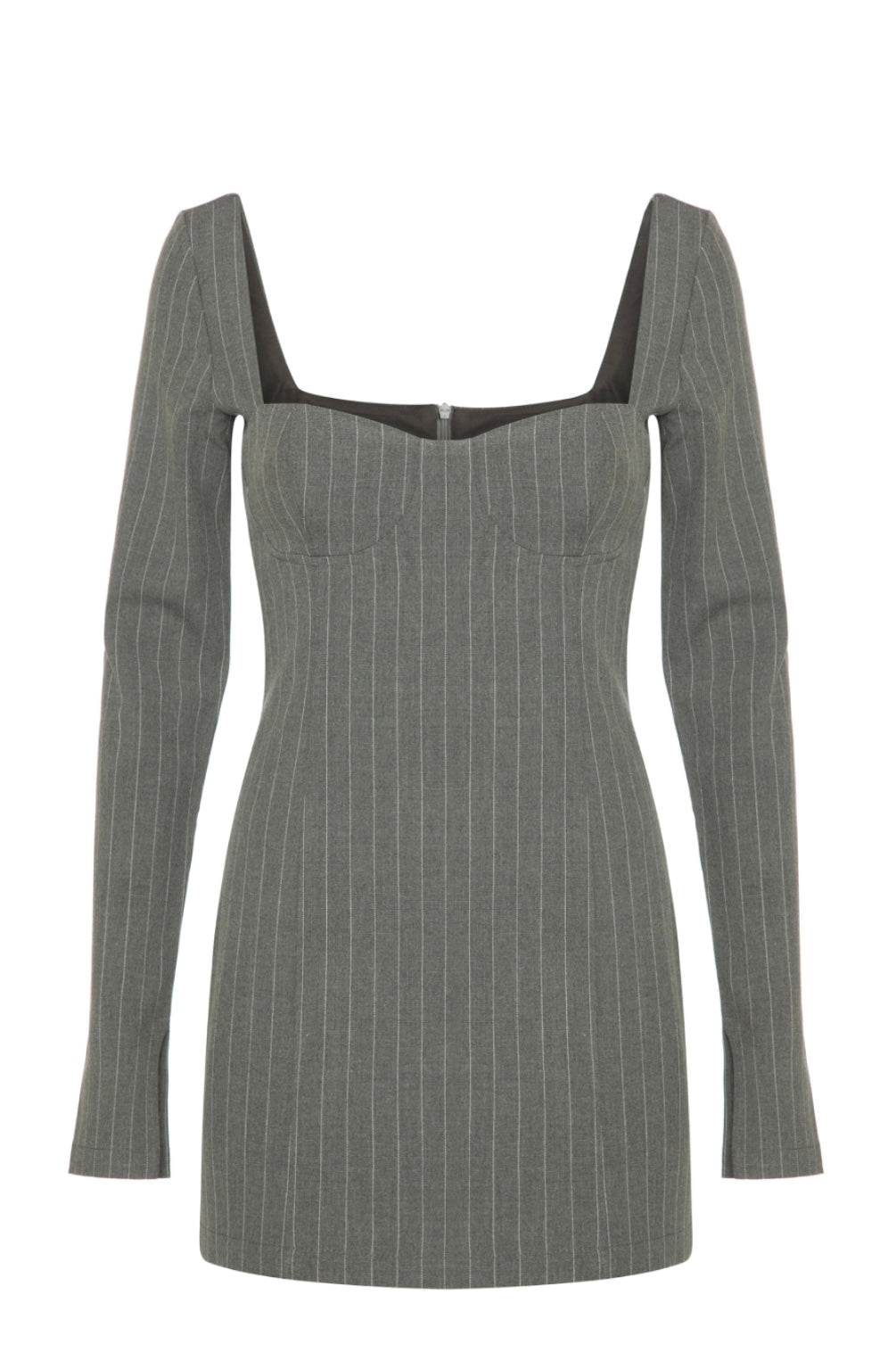 JL Moonstone Mini Dress – Pinstripe Grey