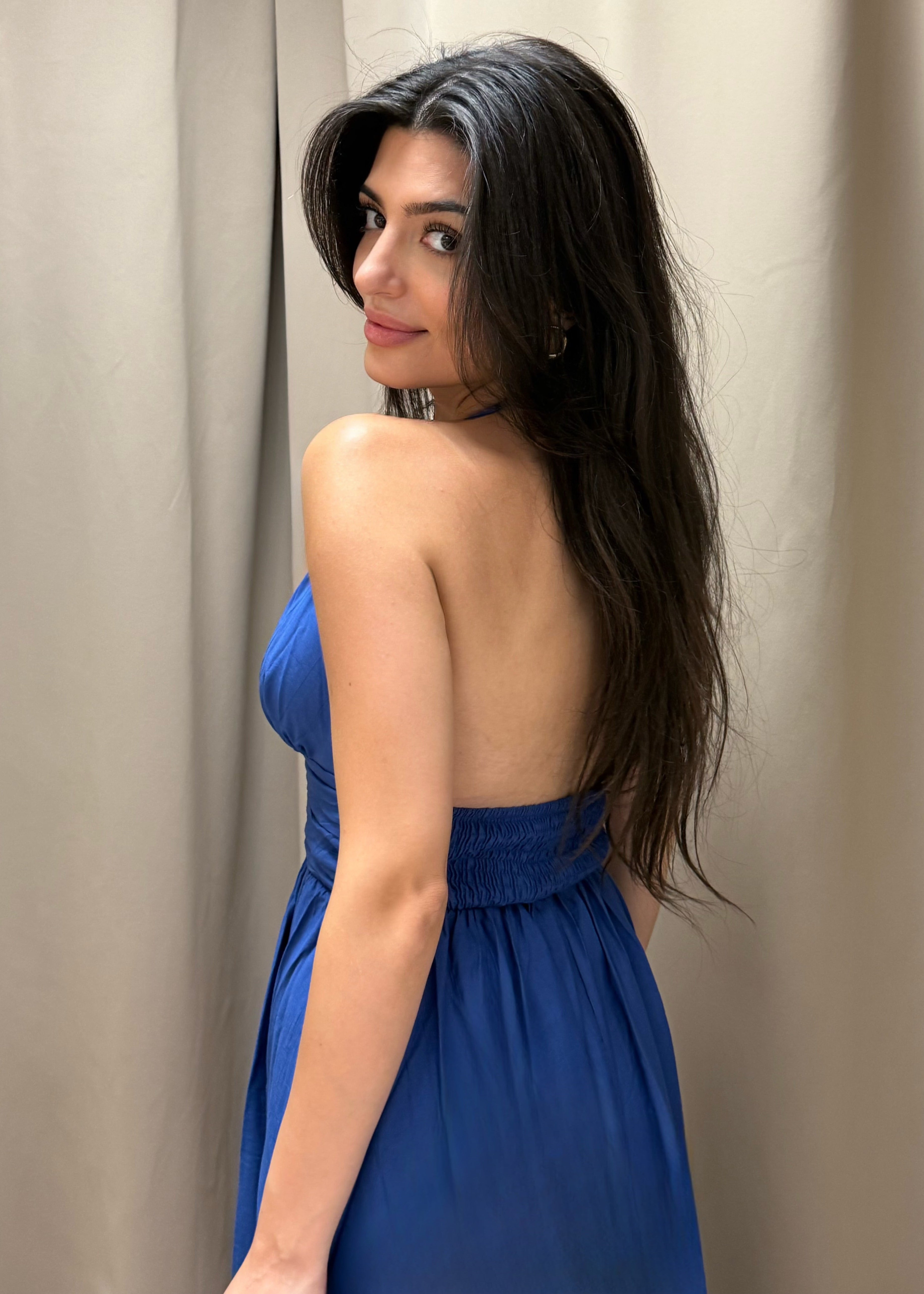 Rosé Allure Long Dress Royal Blue-3