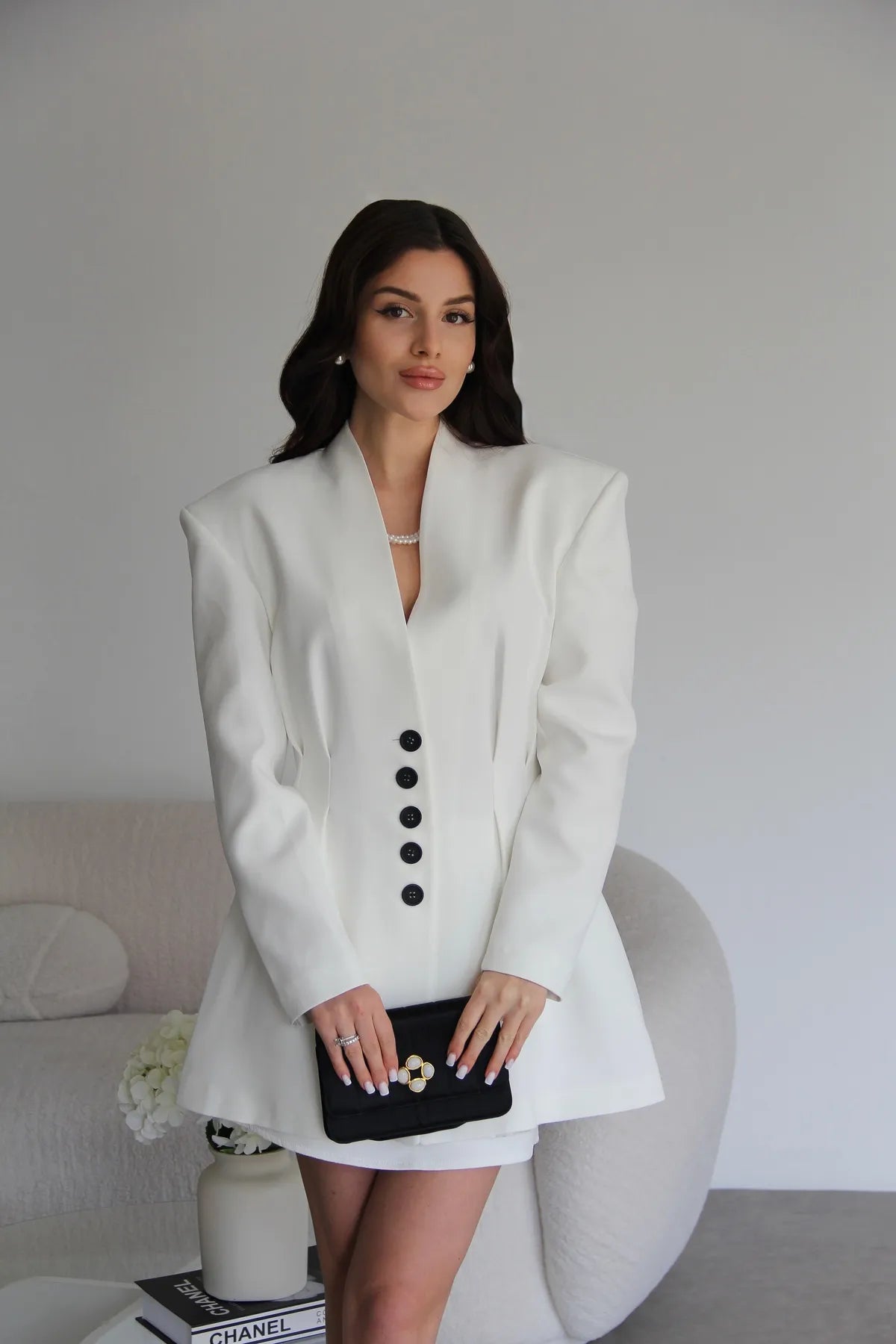 COLETTE CLASSY BLAZER-SET in Weiss