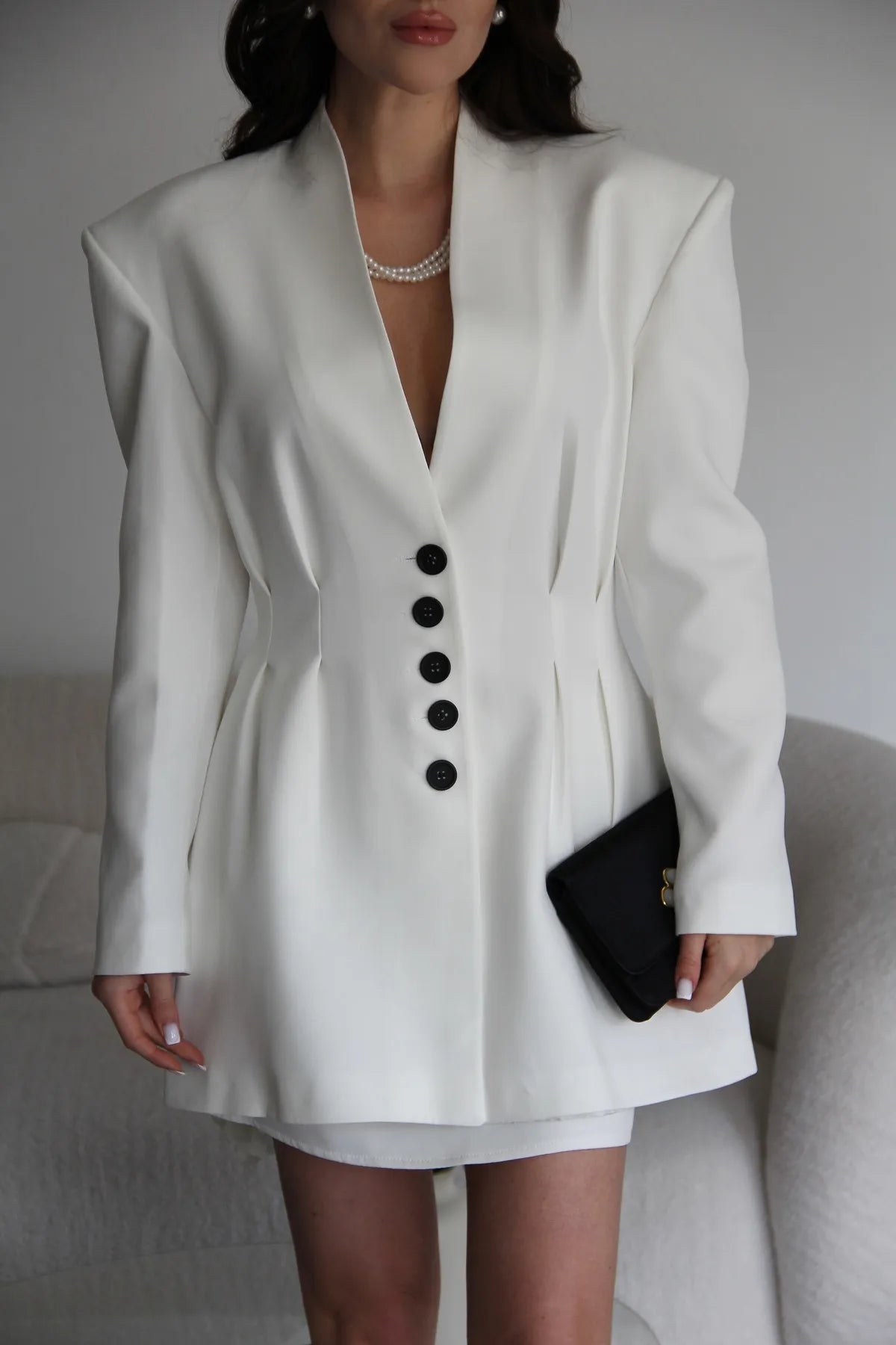 COLETTE CLASSY BLAZER-SET in Weiss