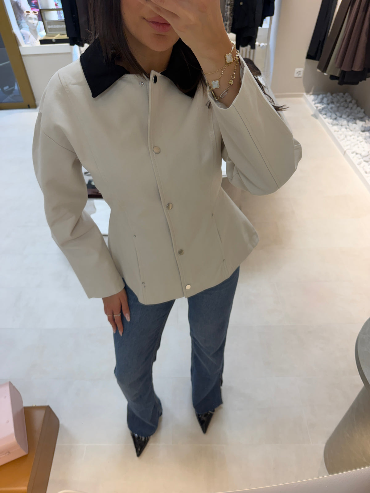 Lana Fitted Jacket - Beige-3