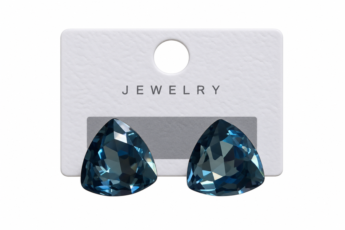 Trillion Cut Earring - Marine Blue-1