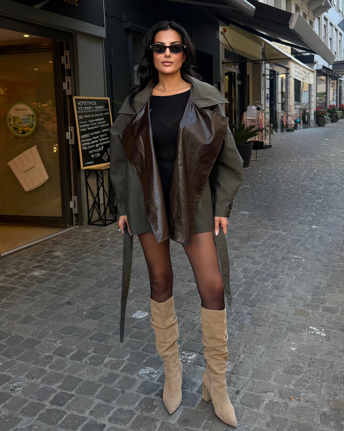 Fairuz Short Trench Coat – Khaki-1