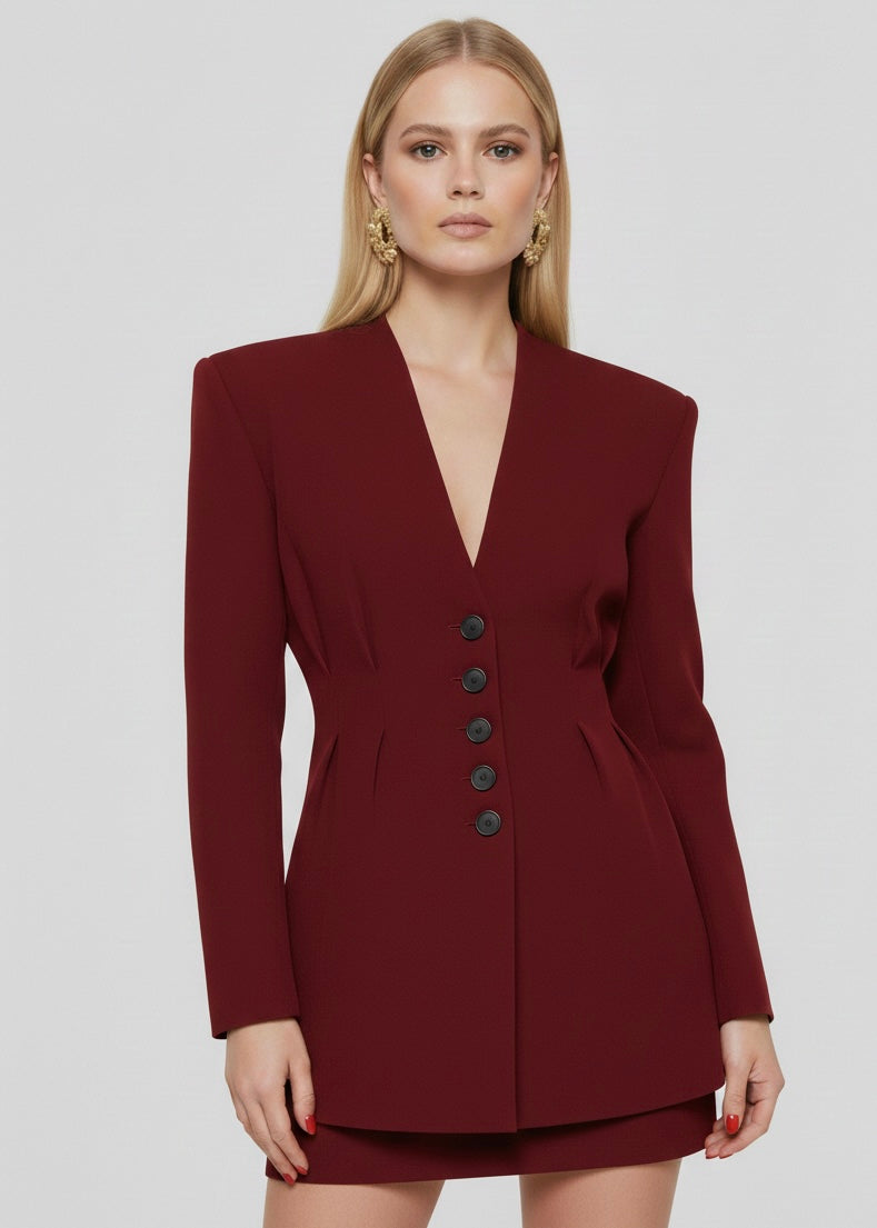 COLETTE BLAZER-SET in Bordeaux