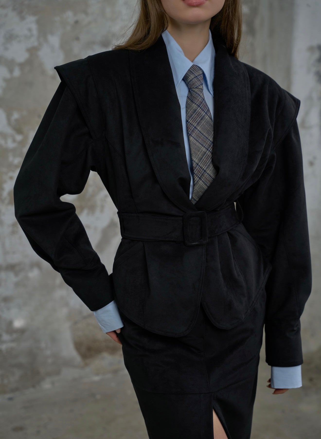 Suede Leather Jacket - JL Black
