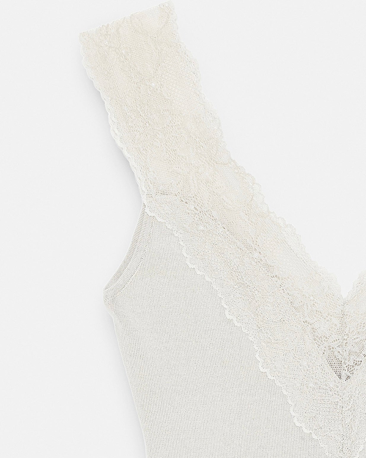 Lace Detail Tank Top - Stone-5