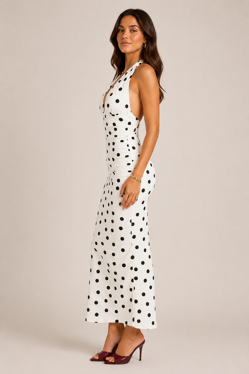 Lioness Polka Dress - White-2