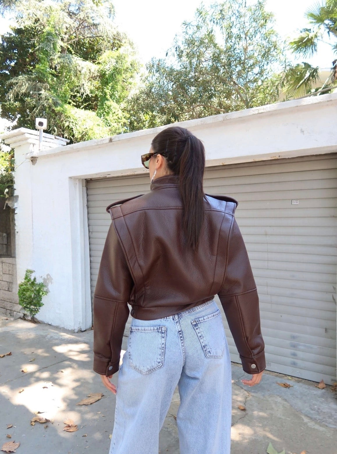 Candice Leather Jacket - Brown-2
