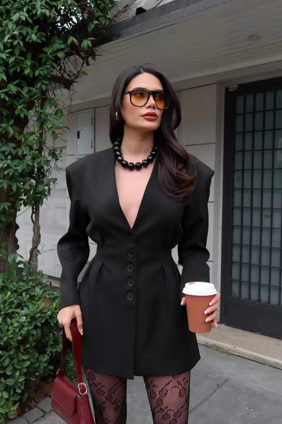 COLETTE CLASSY BLAZER-SET in Schwarz