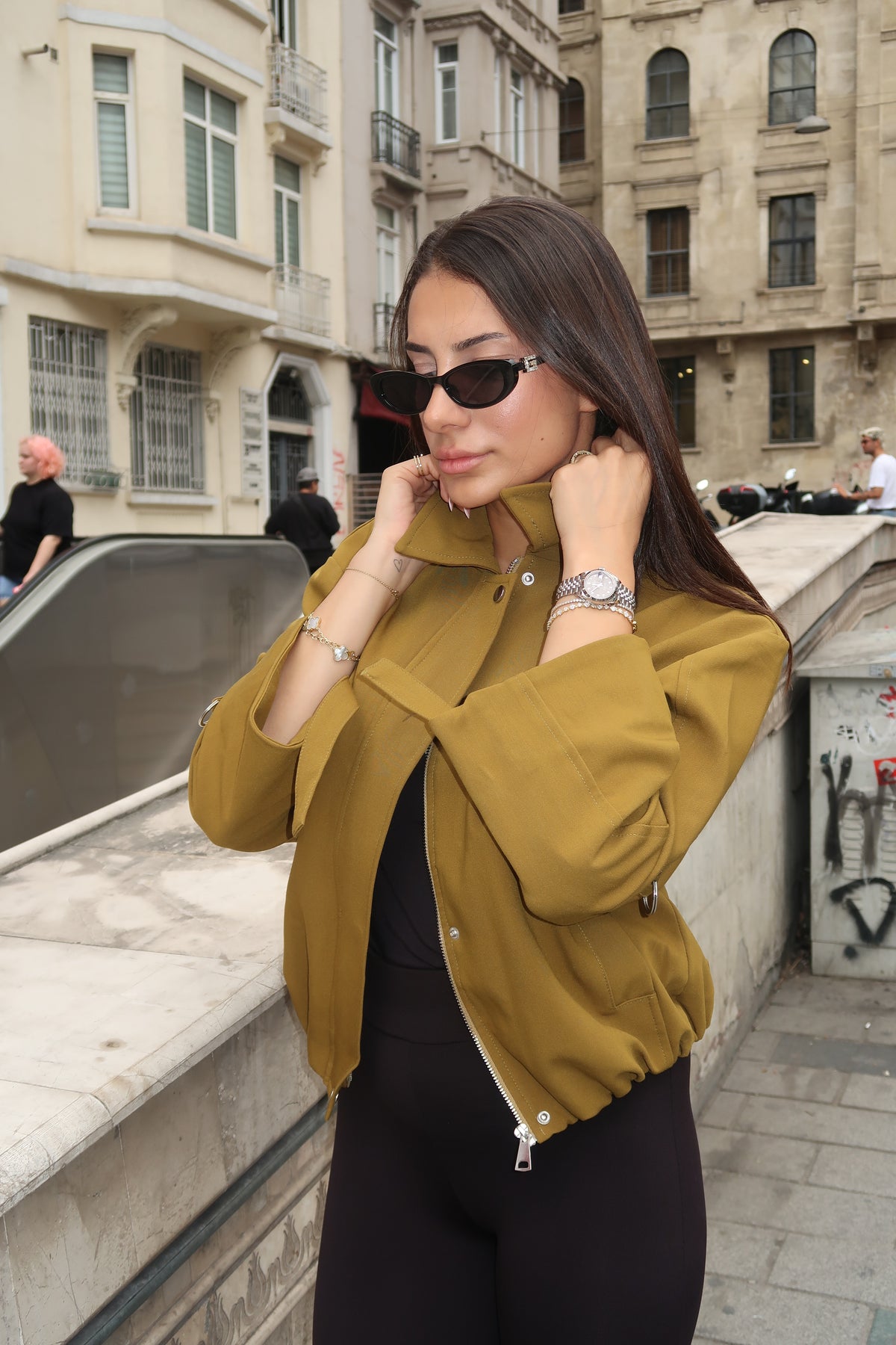 Georgina Bomber Jacket – Mustard-2