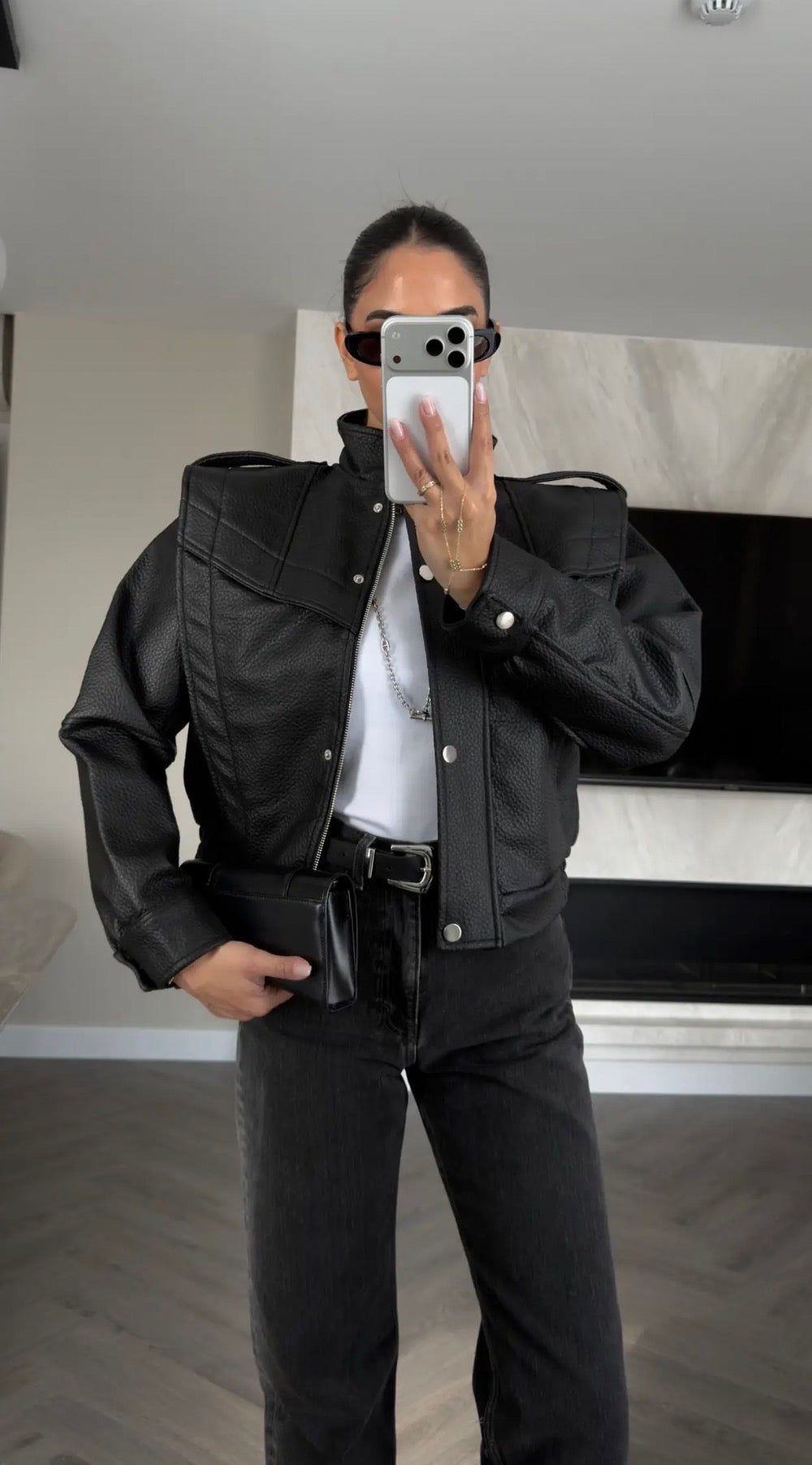 Candice Leather Jacket - Black