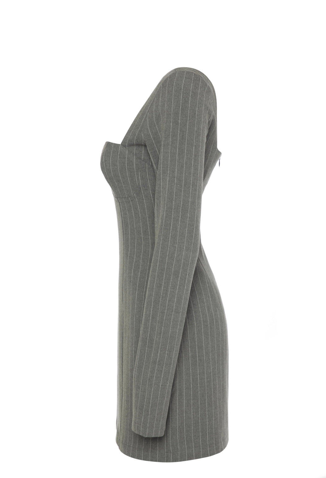 JL Moonstone Mini Dress – Pinstripe Grey
