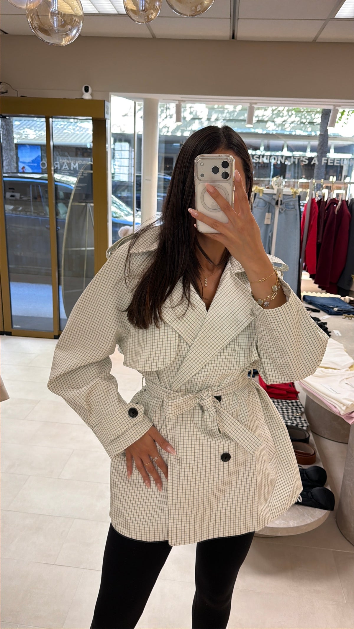 Katerina Trench - Ivory Check-1