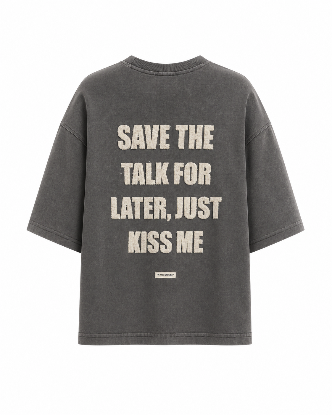 Oversized Unisex T-Shirt - Just Kiss me - Grey