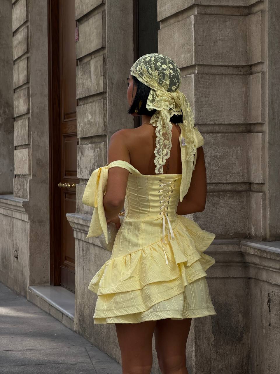 Solea Layered Mini Dress – Yellow