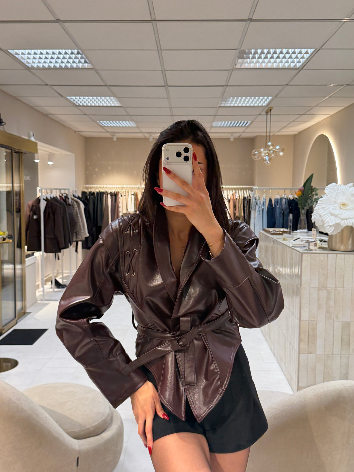 Florence Leather Jacket – Burgundy-1