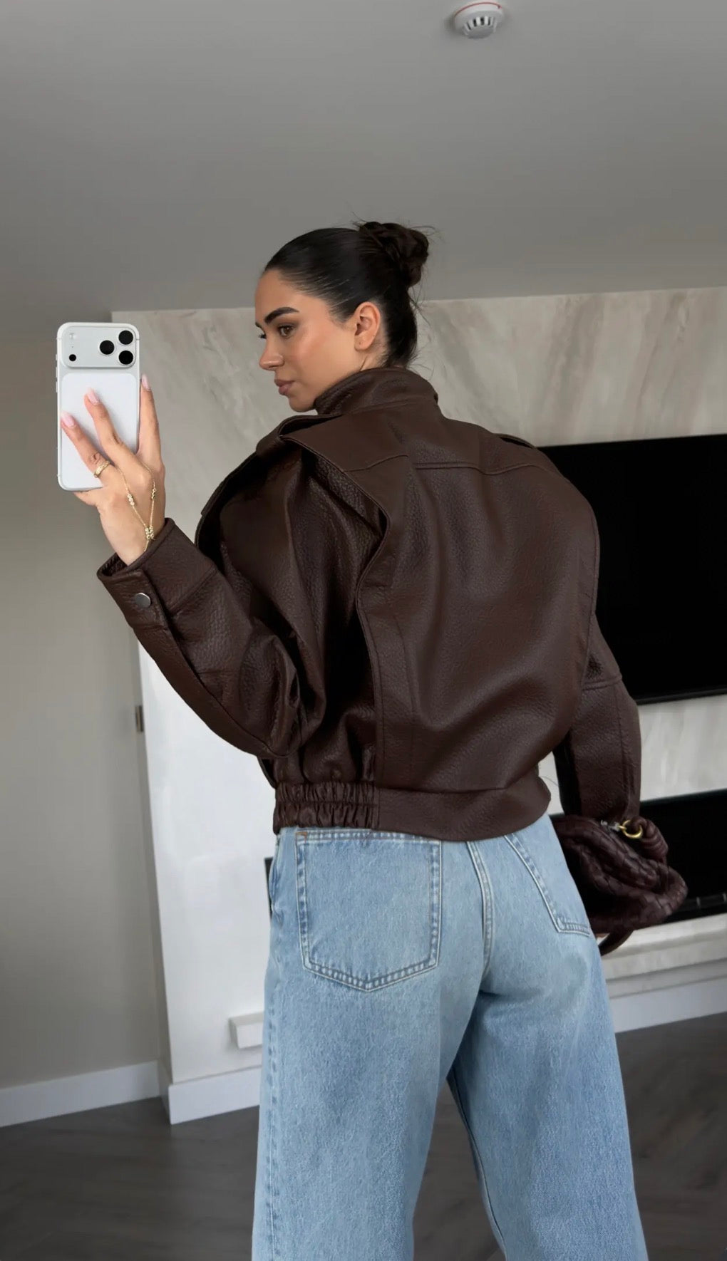 Candice Leather Jacket - Brown