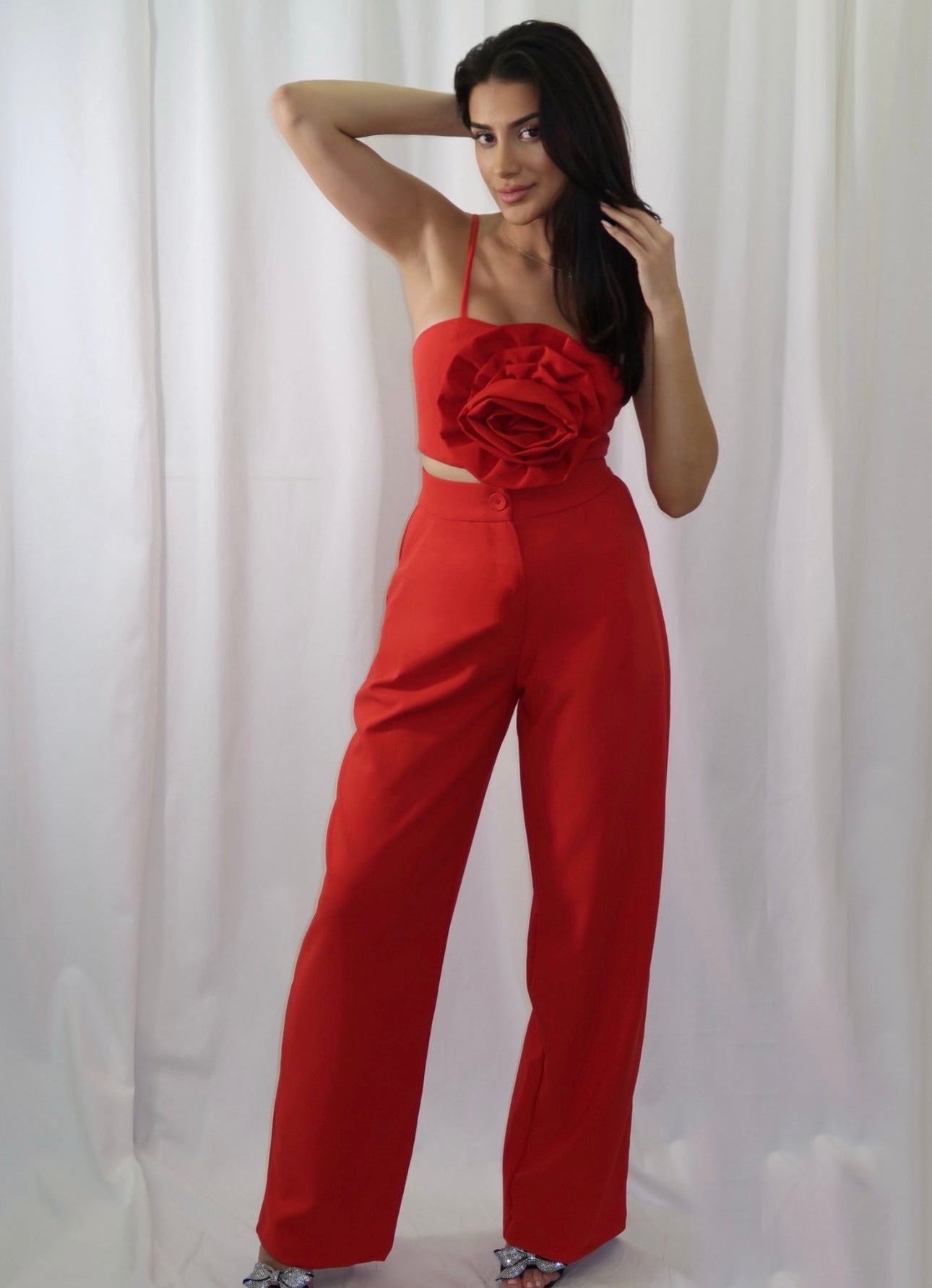 La Jolie Set Rot - Top mit Palazzo Hose