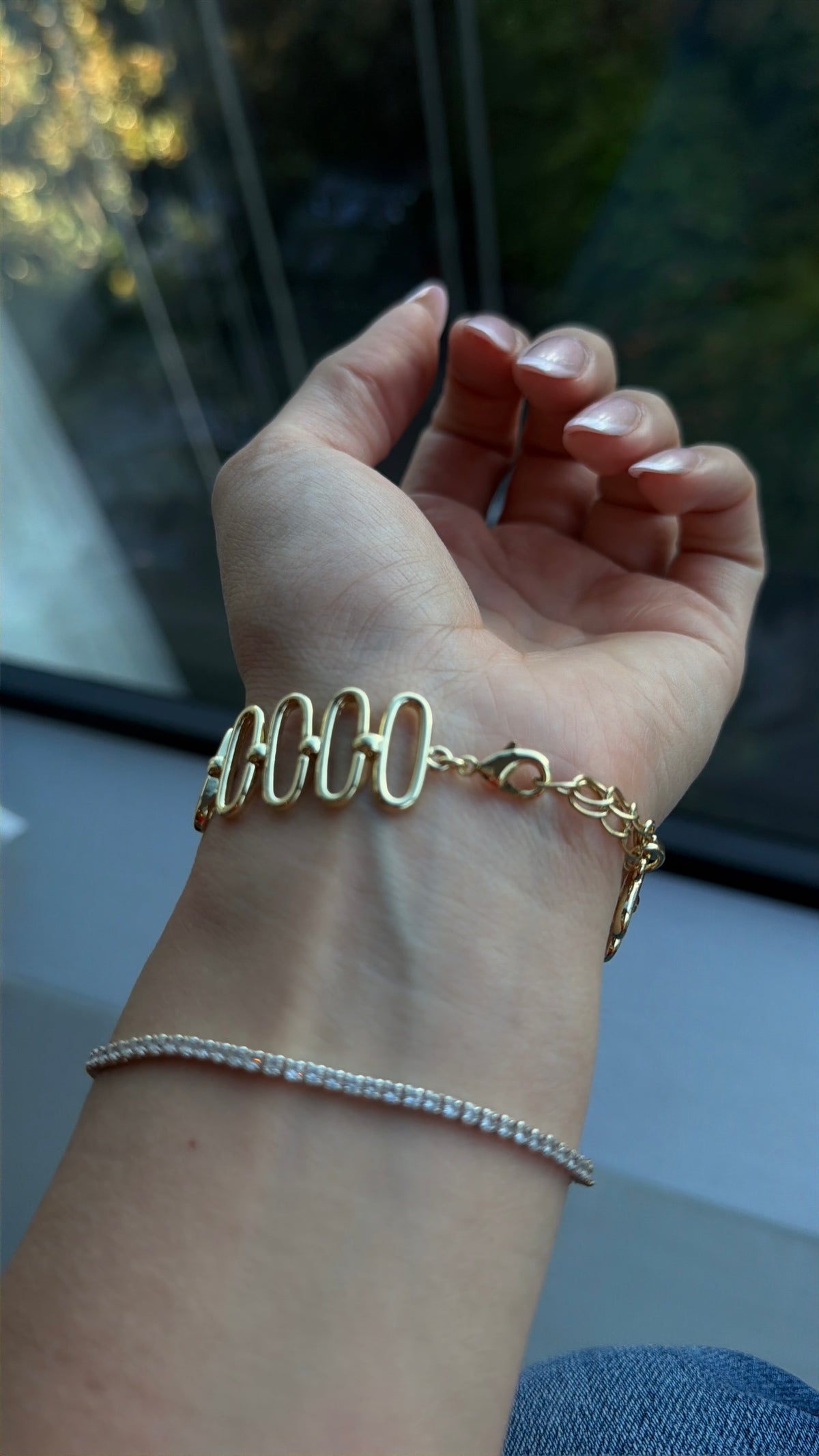 SW Gold Bracelet - Long Oval Neutral-2
