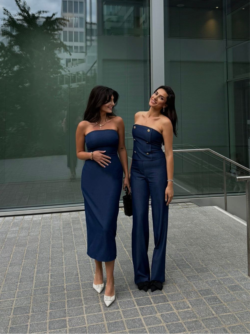 Estelle Midi Dress – Deep Blue