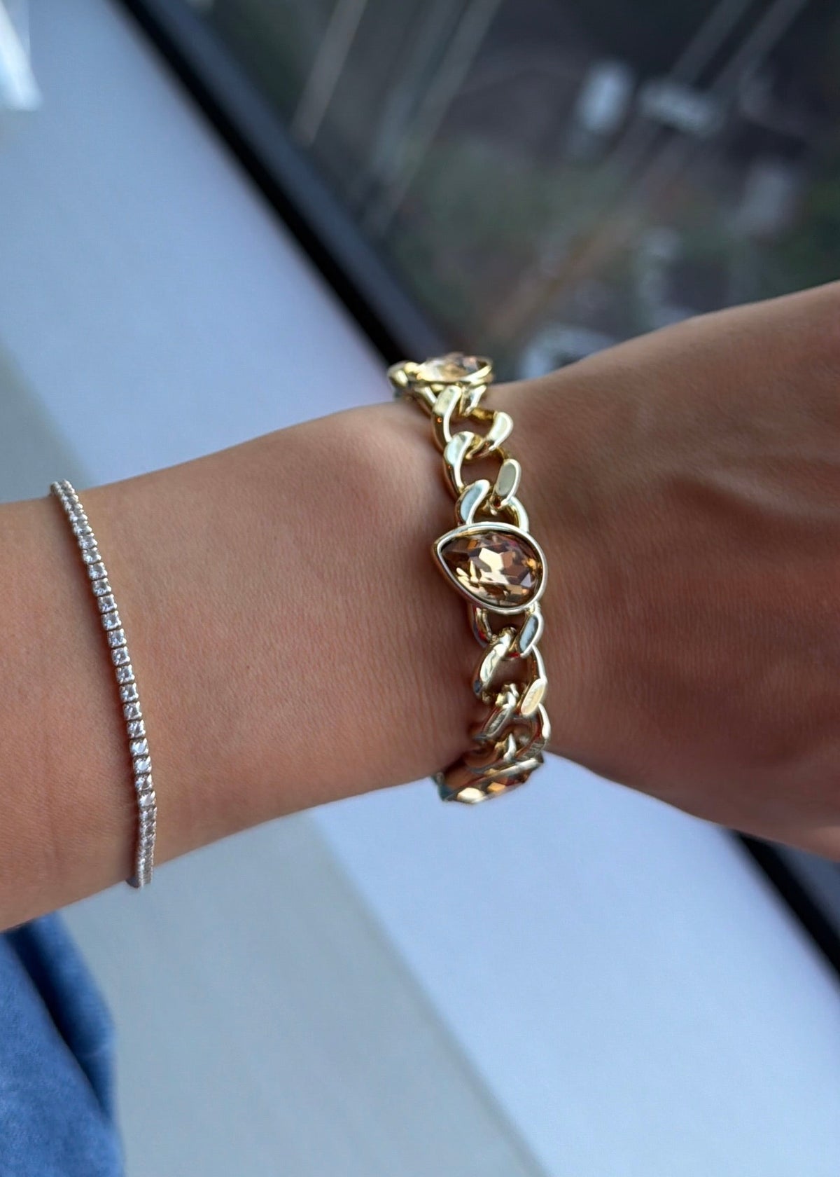 SW Gold Bracelet - 4 Stones Bronze-2