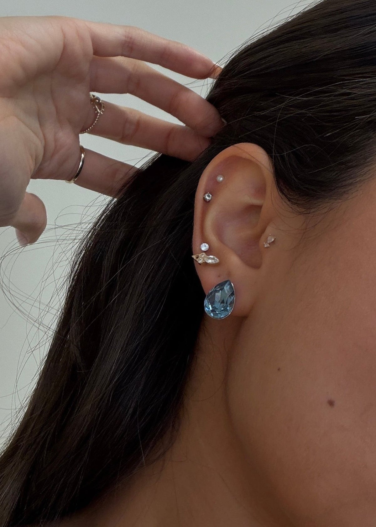 Pear Cut Earring - Marine Blue-2