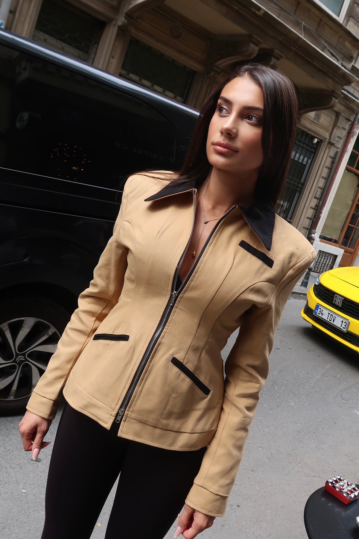 Eliza Jacket – Beige-1