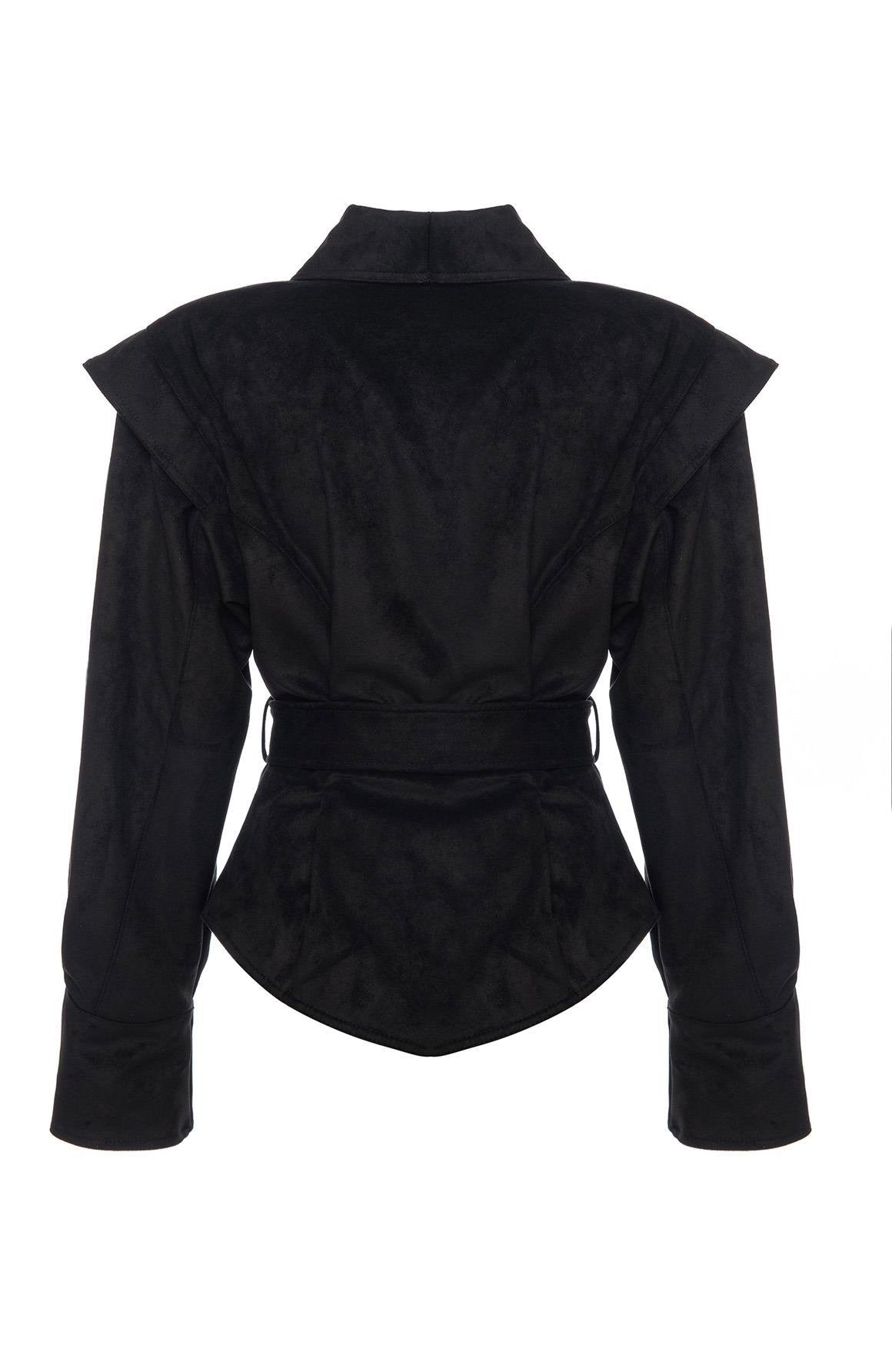 Suede Leather Jacket - JL Black