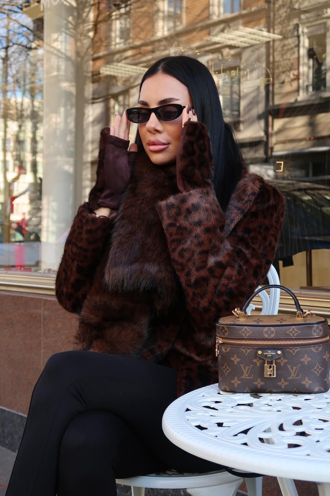 Leopard Luxe Jacket with Matching Scarf