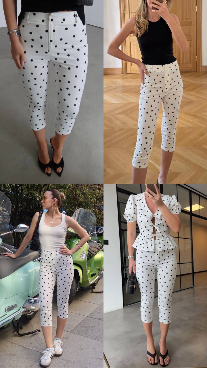 Polka Dot Capri Trousers-2