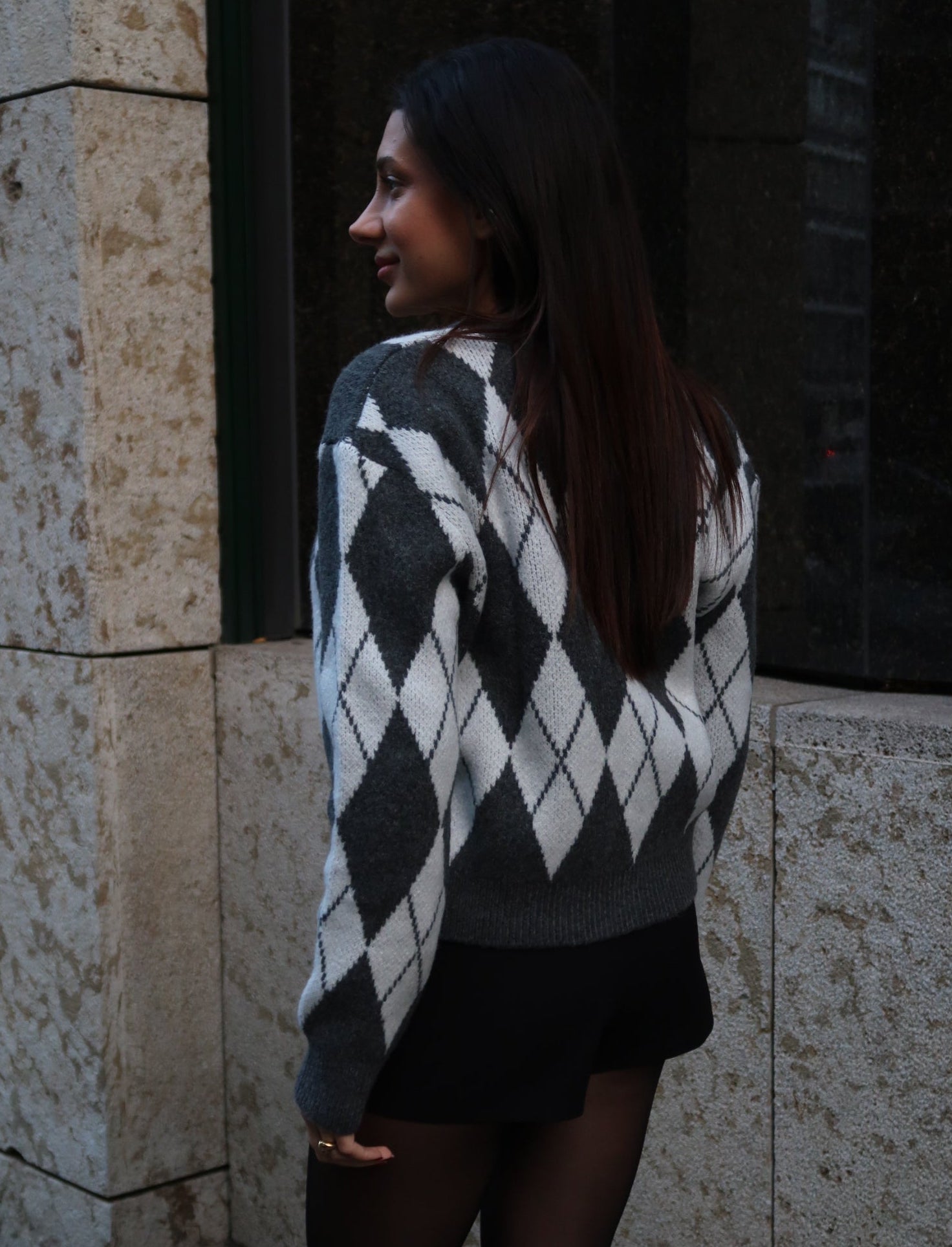 The Cardigan - Grey/White