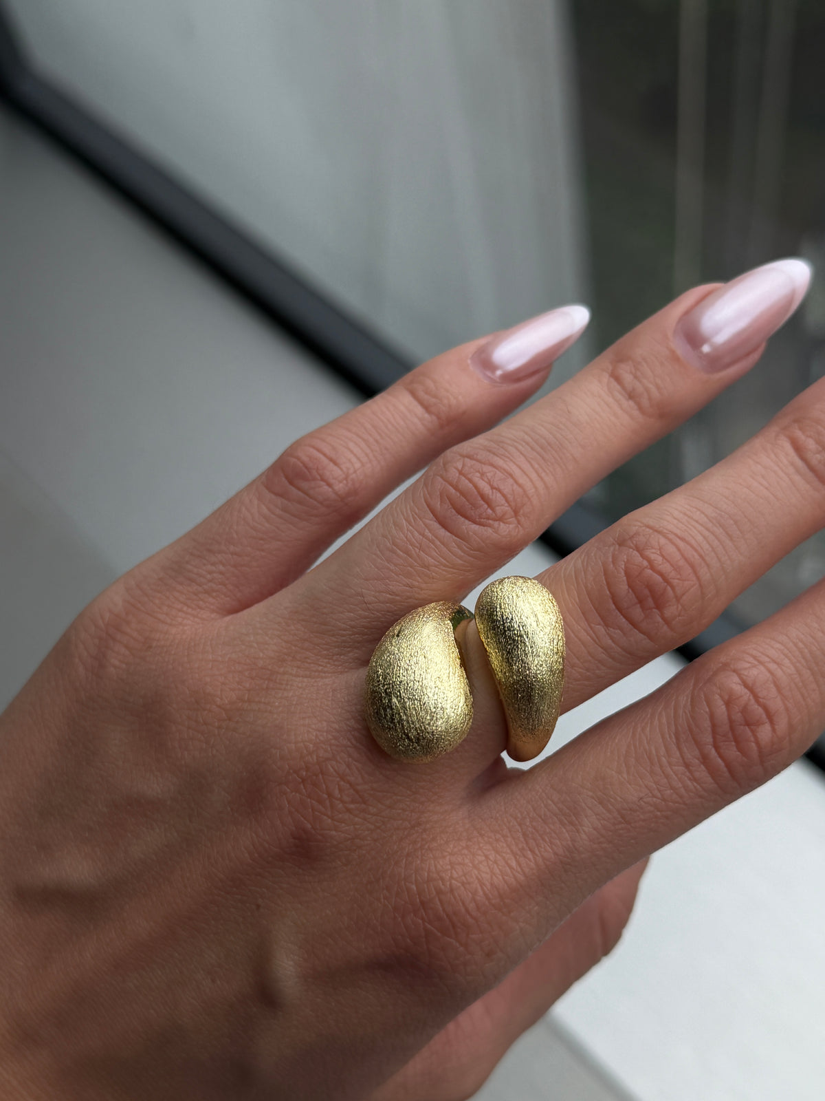 Textured Gold Open Ring-1