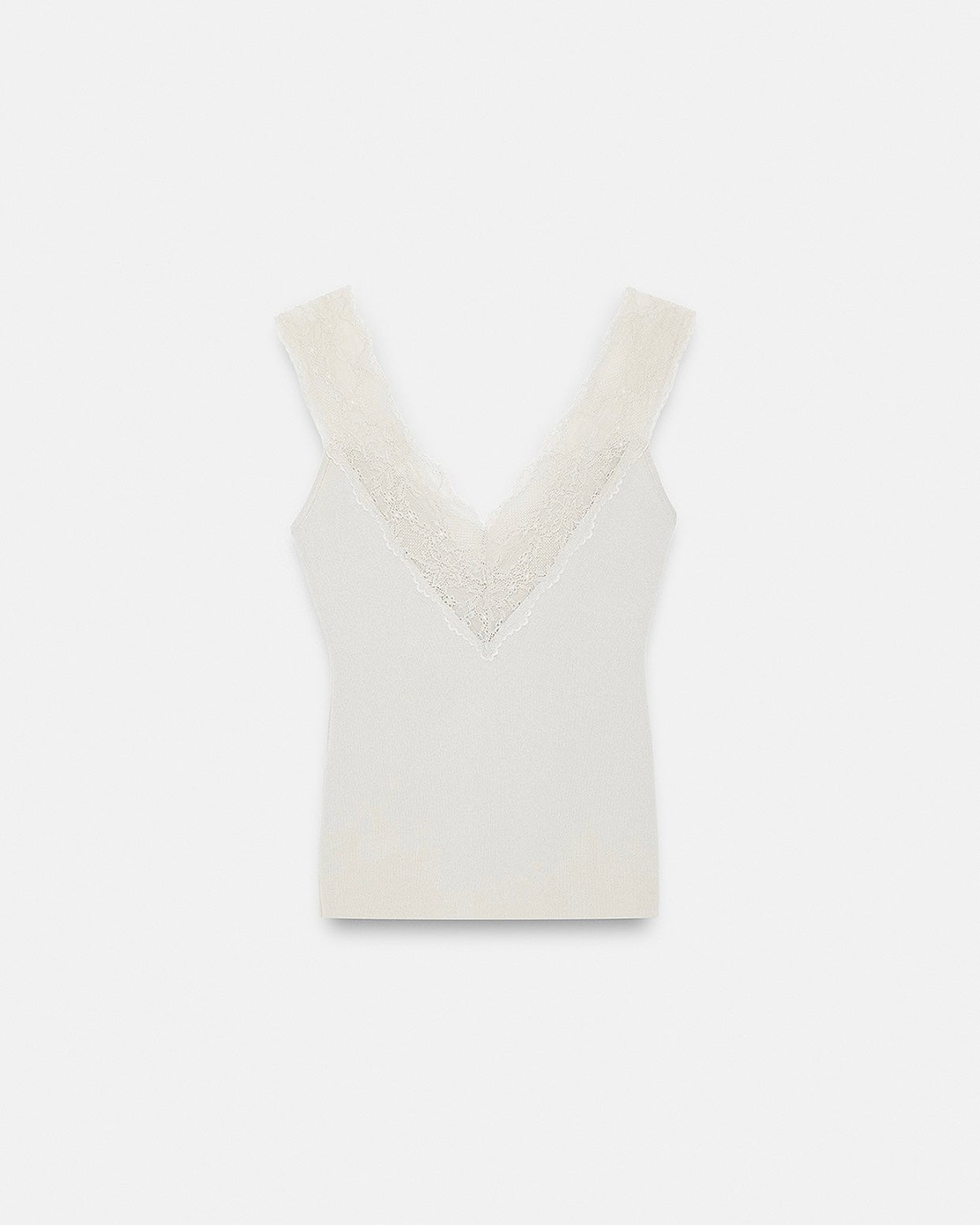 Lace Detail Tank Top - Stone-4