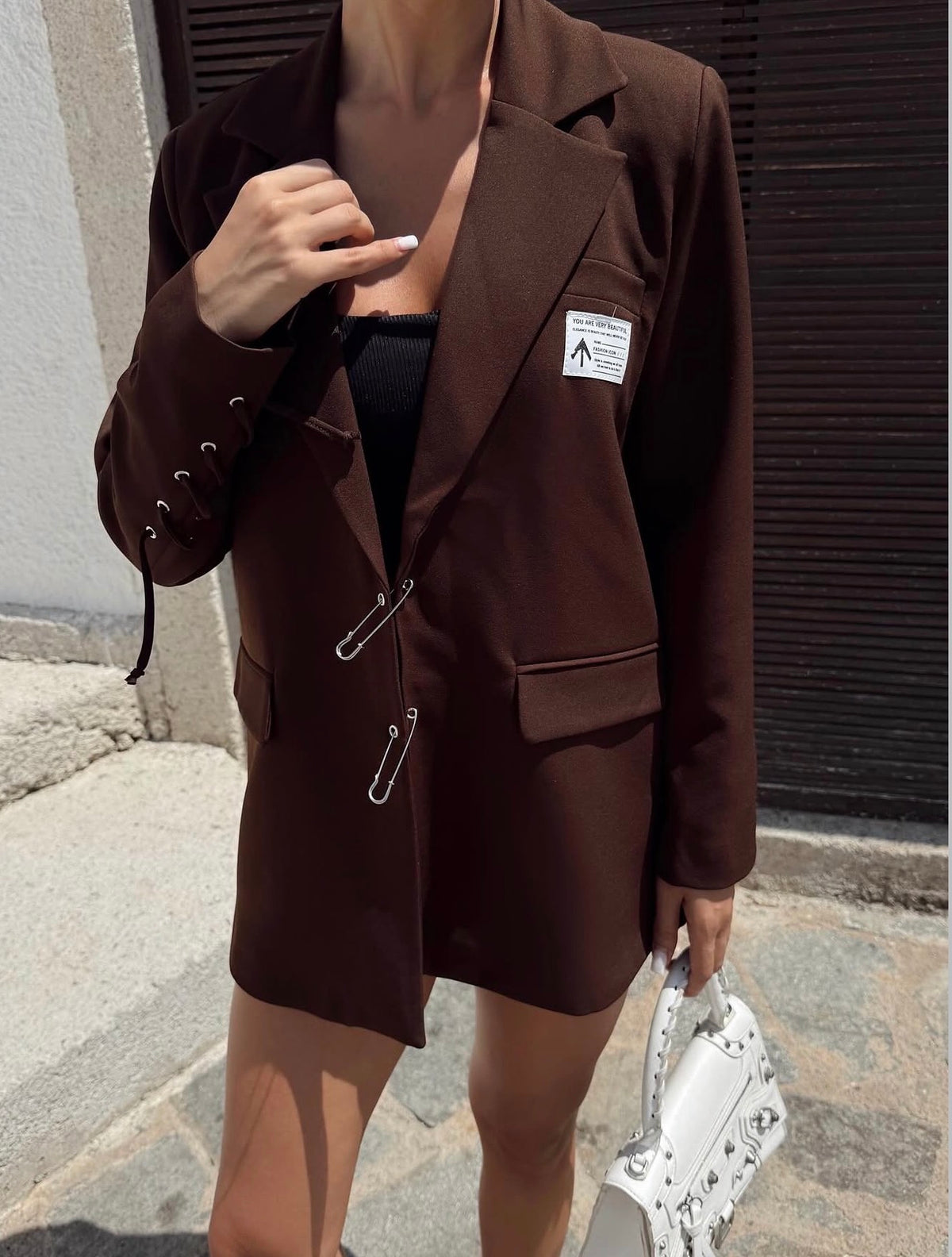 Ava Blazer - Brown-1