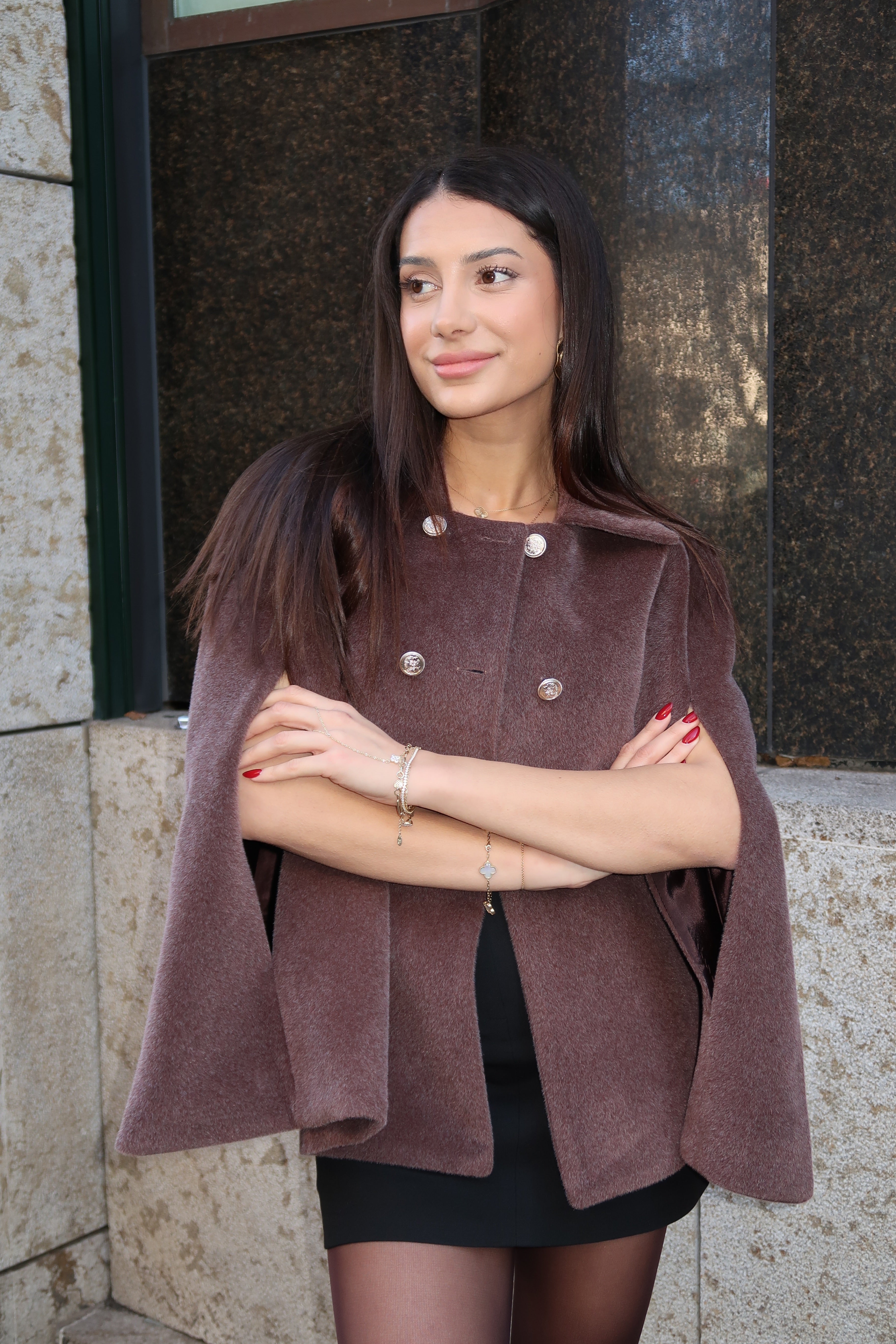 Ivory Mist Cape - Brown