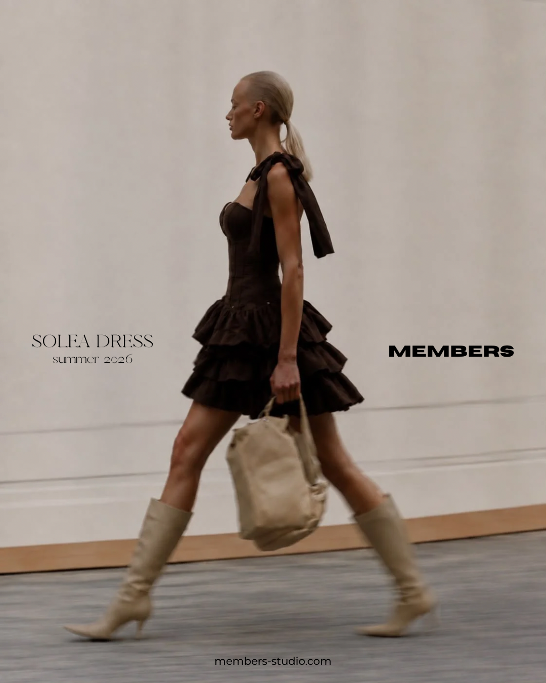 Solea Layered Mini Dress – Chocolate Brown