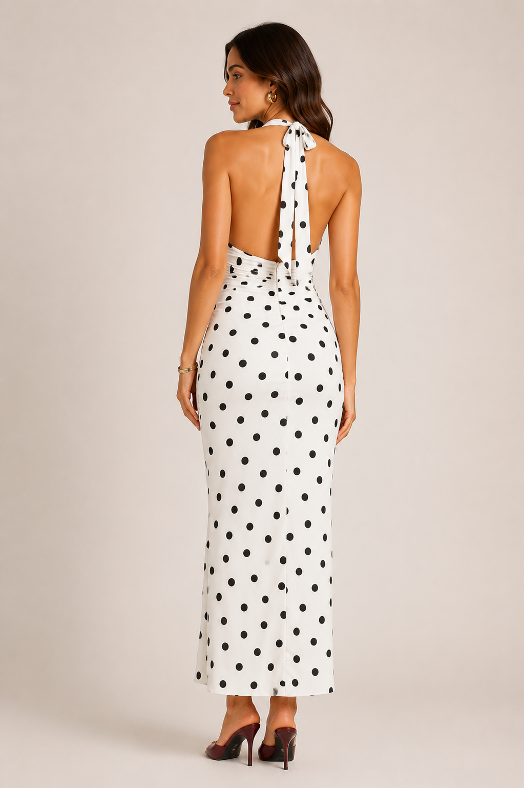 Lioness Polka Dress - White-3