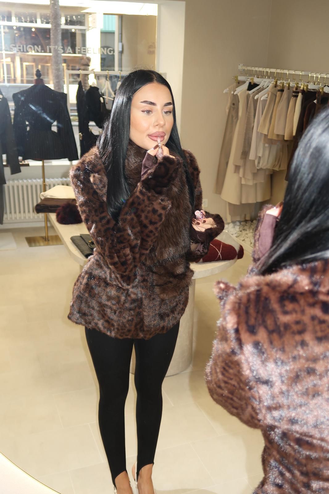 Leopard Luxe Jacket with Matching Scarf