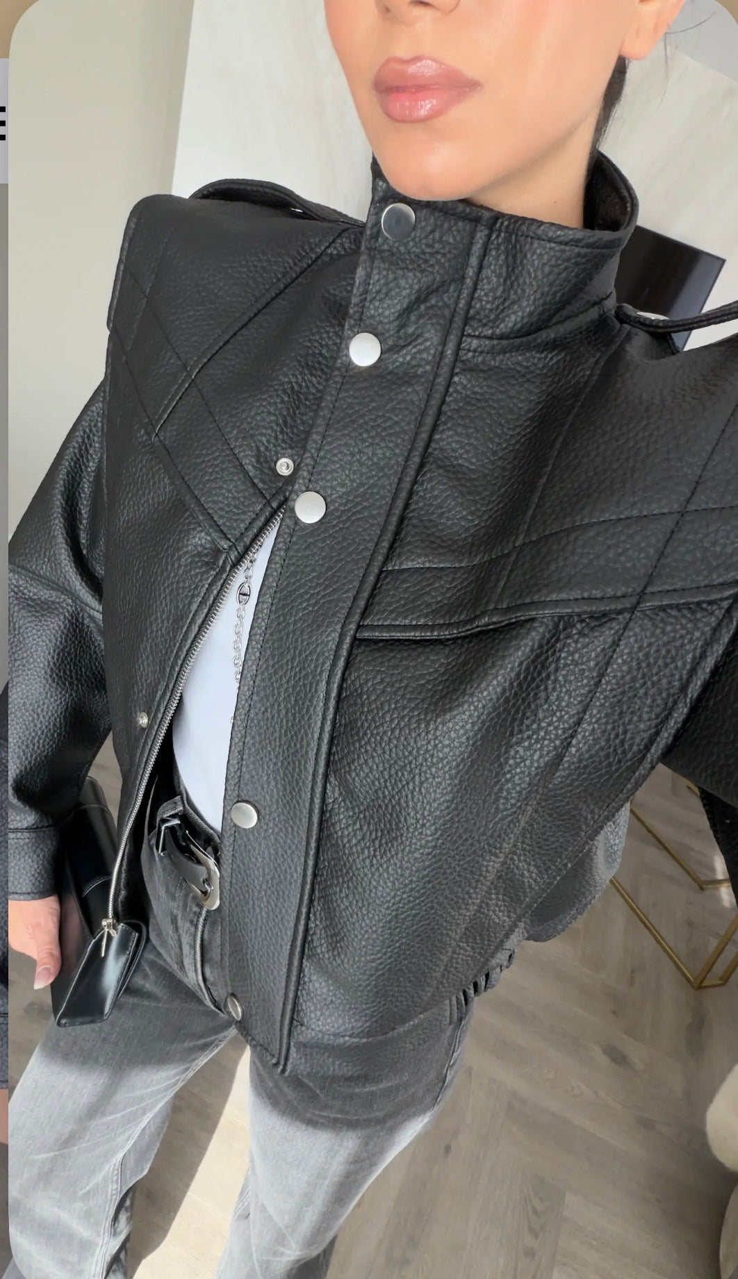 Candice Leather Jacket - Black