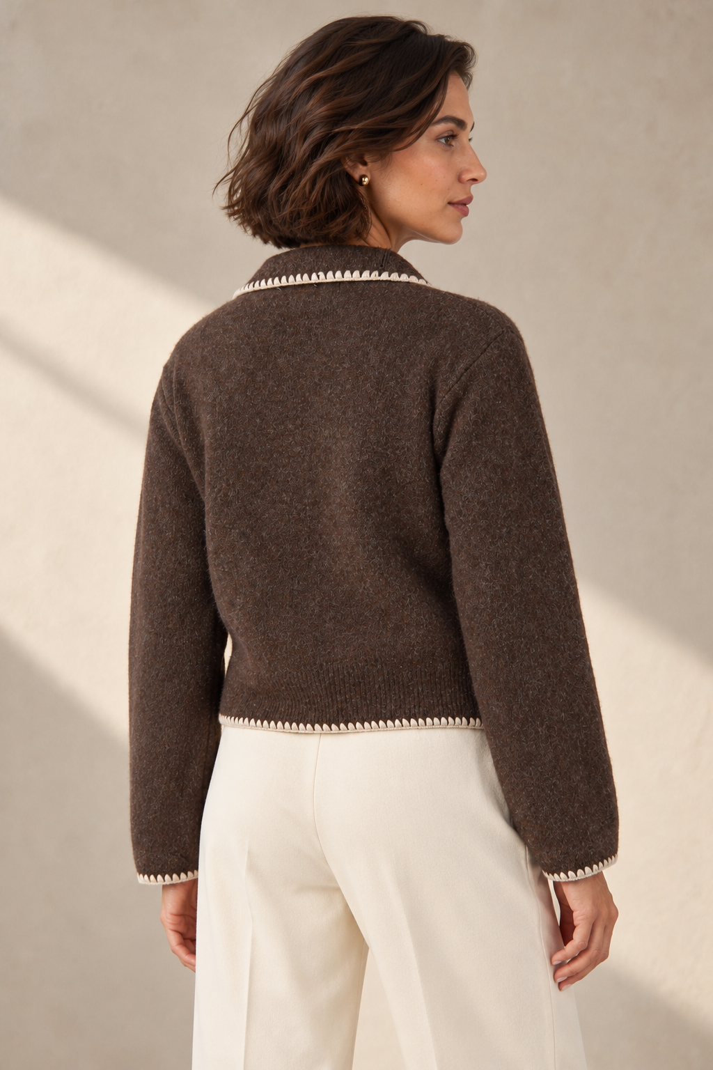 Céleste Contrast Cardigan – brown-4