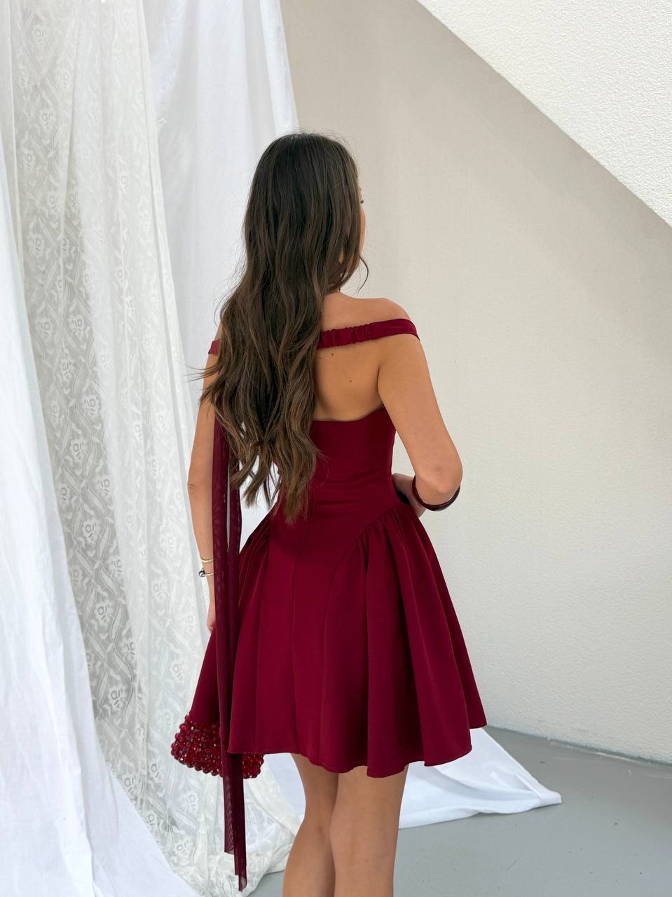 Wine Midi Dress-2
