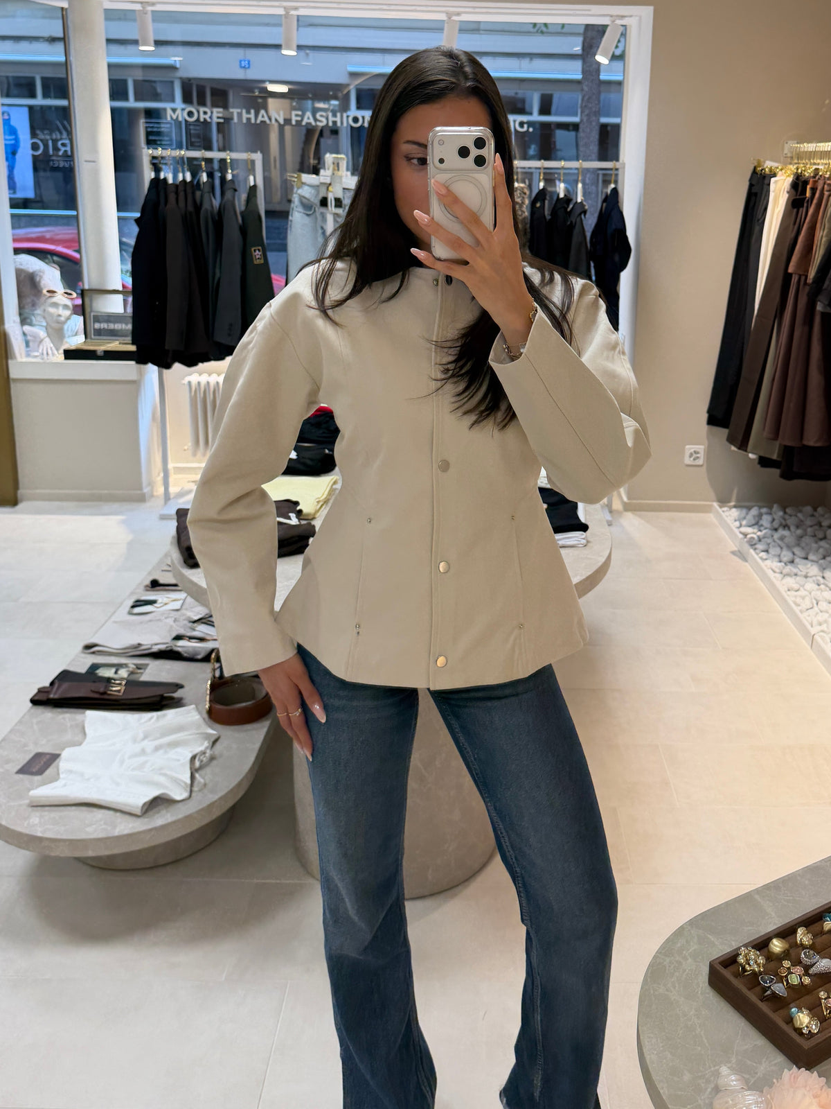 Lana Fitted Jacket - Beige-2
