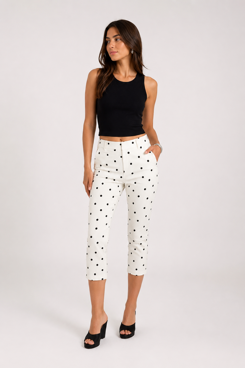 Polka Dot Capri Trousers-1