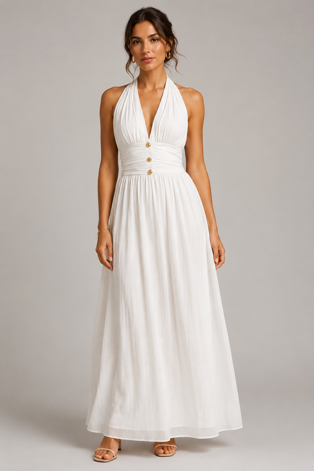 Rosé Allure Long Dress White-1