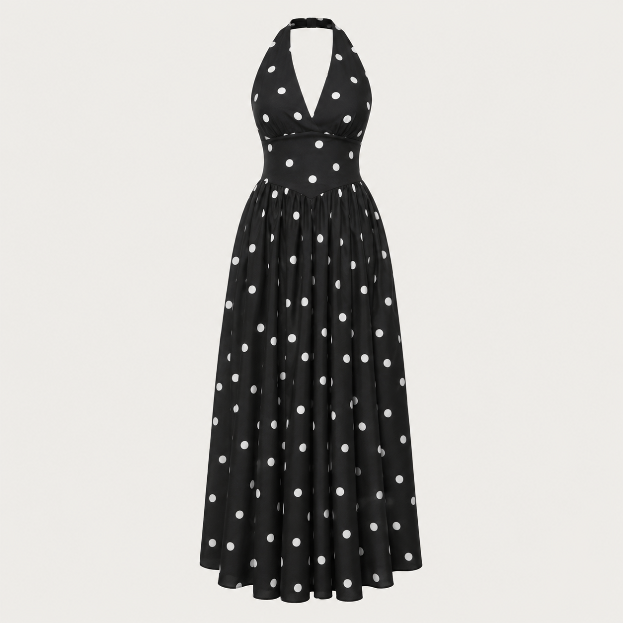 French Polka Dress Black-2