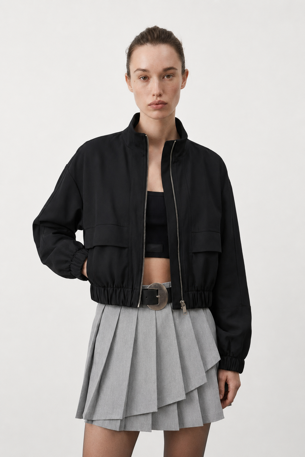 Mira Pleated Skort – Grey