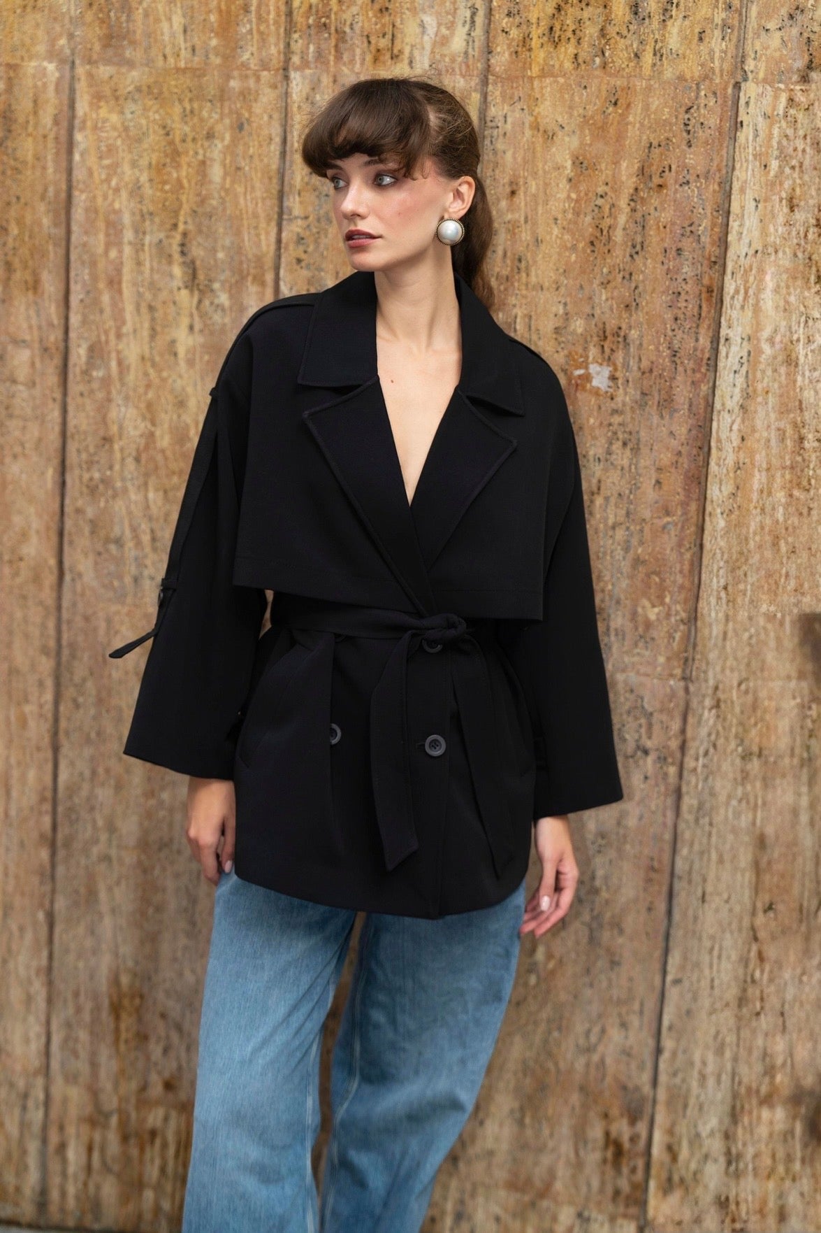 Farah Trench Coat - Black-3