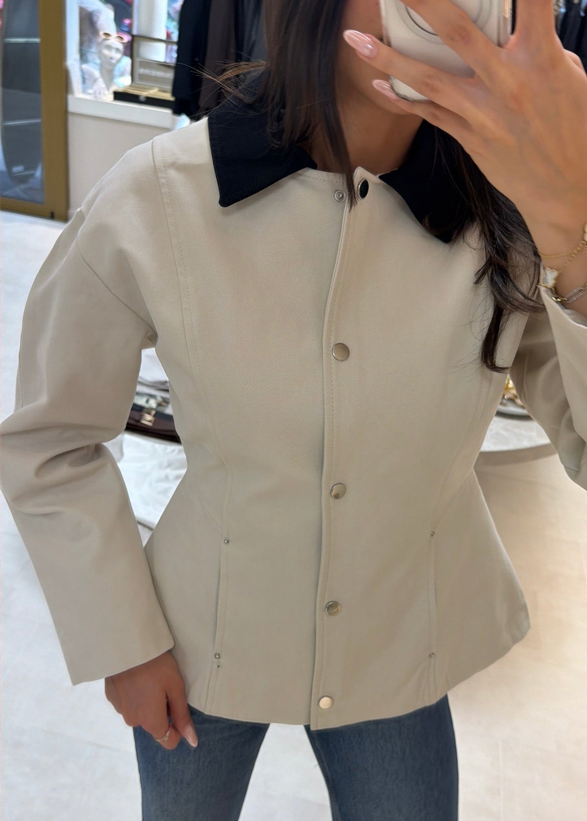 Lana Fitted Jacket - Beige-4